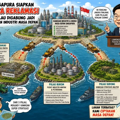 Mega Proyek Singapura: 3 Pulau Bakal Disatukan, Disiapkan Jadi Pusat Industri Masa Depan