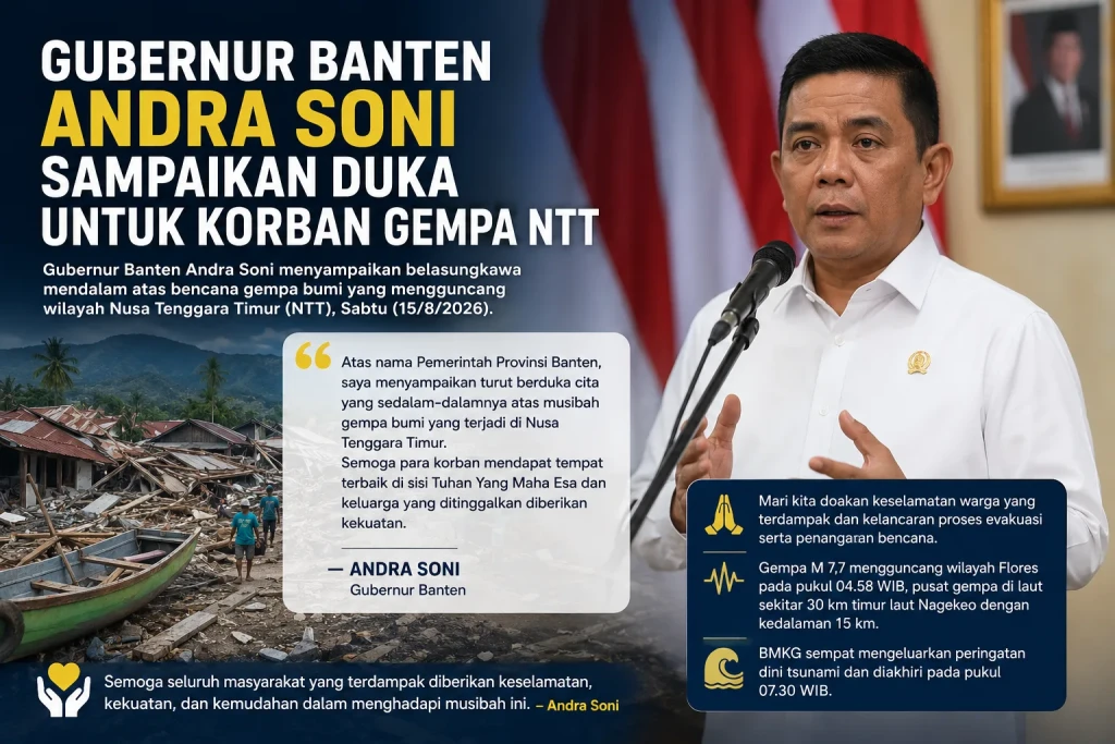 Gubernur Banten Andra Soni Sampaikan Duka Mendalam untuk Korban Gempa NTT