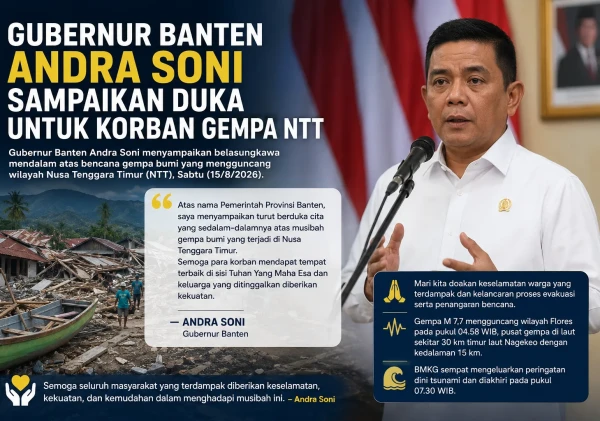 Gubernur Banten Andra Soni Sampaikan Duka Mendalam untuk Korban Gempa NTT