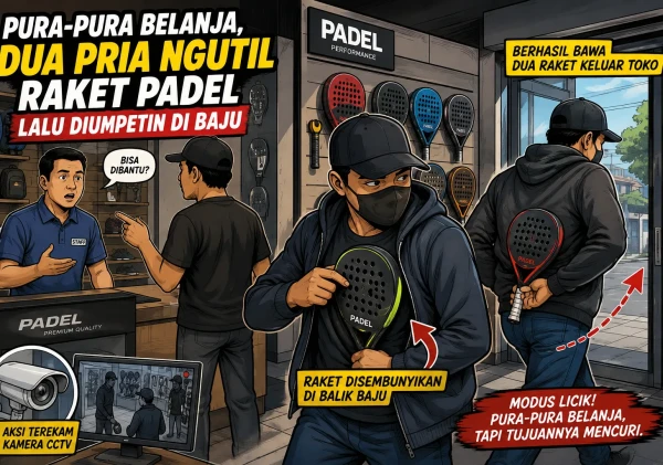 Aksi Curi Raket Padel di Jakbar Terekam CCTV, Modusnya Pura-pura Belanja