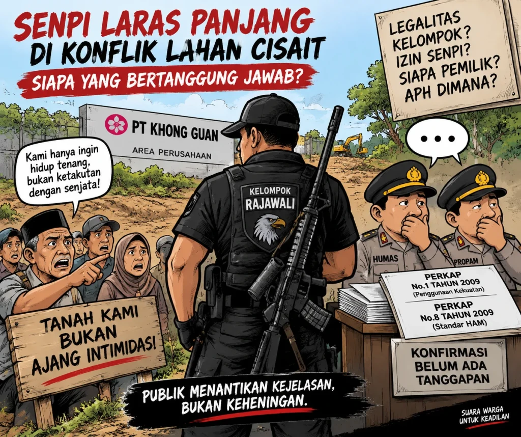Senpi Laras Panjang Muncul di Konflik Lahan Cisait, Legalitas Kelompok Rajawali Dipertanyakan