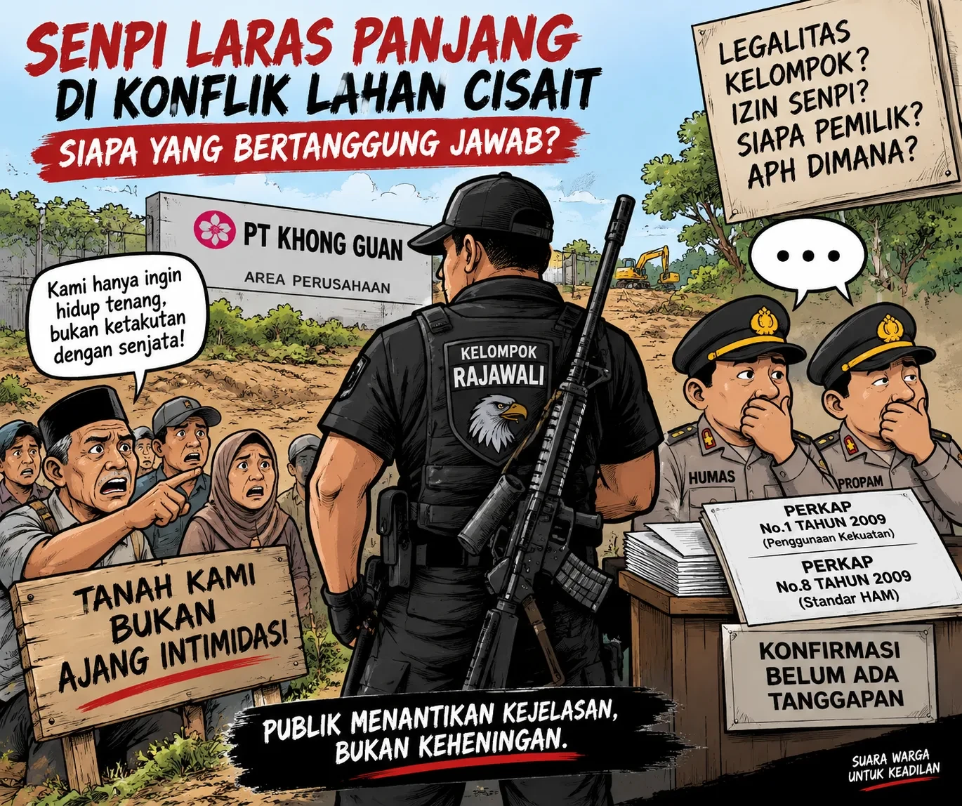 Senpi Laras Panjang Muncul di Konflik Lahan Cisait, Legalitas Kelompok Rajawali Dipertanyakan