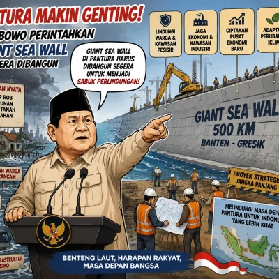 Pantura Makin Genting, Prabowo Perintahkan Giant Sea Wall Segera Dibangun