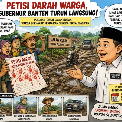 Puluhan Tahun Jalan Rusak, Warga Bikin Petisi Darah hingga Gubernur Banten Turun Tangan