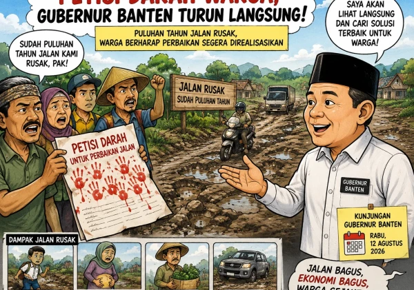 Puluhan Tahun Jalan Rusak, Warga Bikin Petisi Darah hingga Gubernur Banten Turun Tangan
