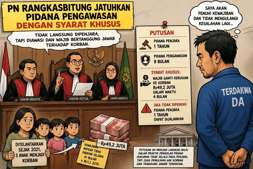 Tinggalkan Istri dan 3 Anak, Pria di Lebak Dijatuhi Pidana Pengawasan dan Ganti Rugi Rp49,2 Juta