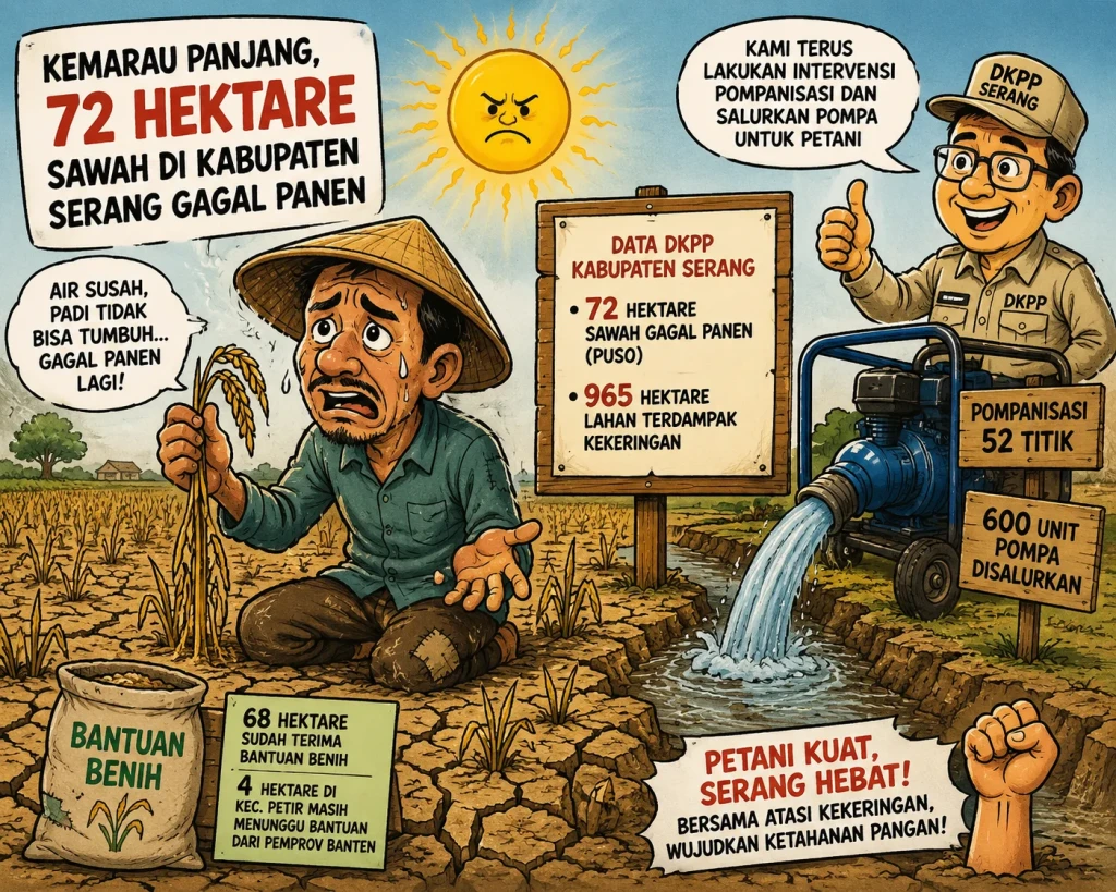 Kekeringan Meluas, 72 Hektare Sawah di Kabupaten Serang Tak Bisa Dipanen