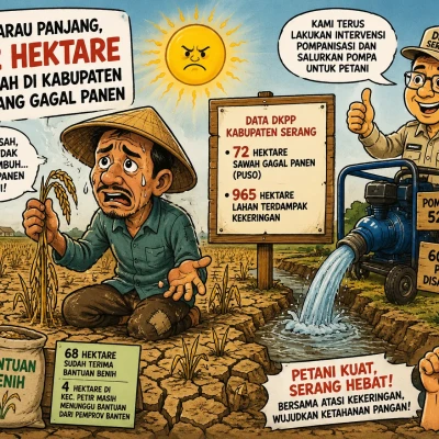 Kekeringan Meluas, 72 Hektare Sawah di Kabupaten Serang Tak Bisa Dipanen