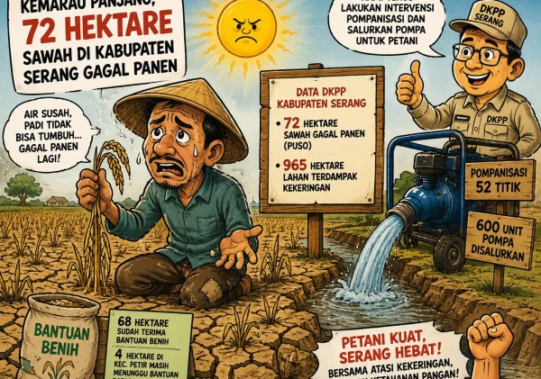 Kekeringan Meluas, 72 Hektare Sawah di Kabupaten Serang Tak Bisa Dipanen