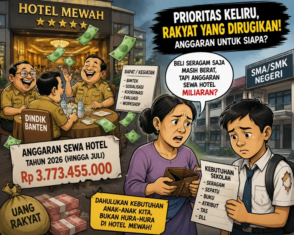 Di Tengah Keluhan Orang Tua Siswa, Dindik Banten Habiskan Rp3,7 Miliar untuk Sewa Hotel