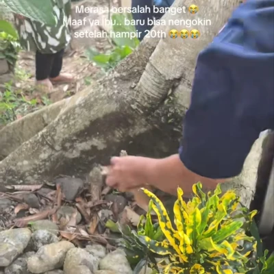 Kisah Pilu, Tangis Tania 20 Tahun Tak Ziarah, Makam Ibu Kini Tertutup Pohon Besar