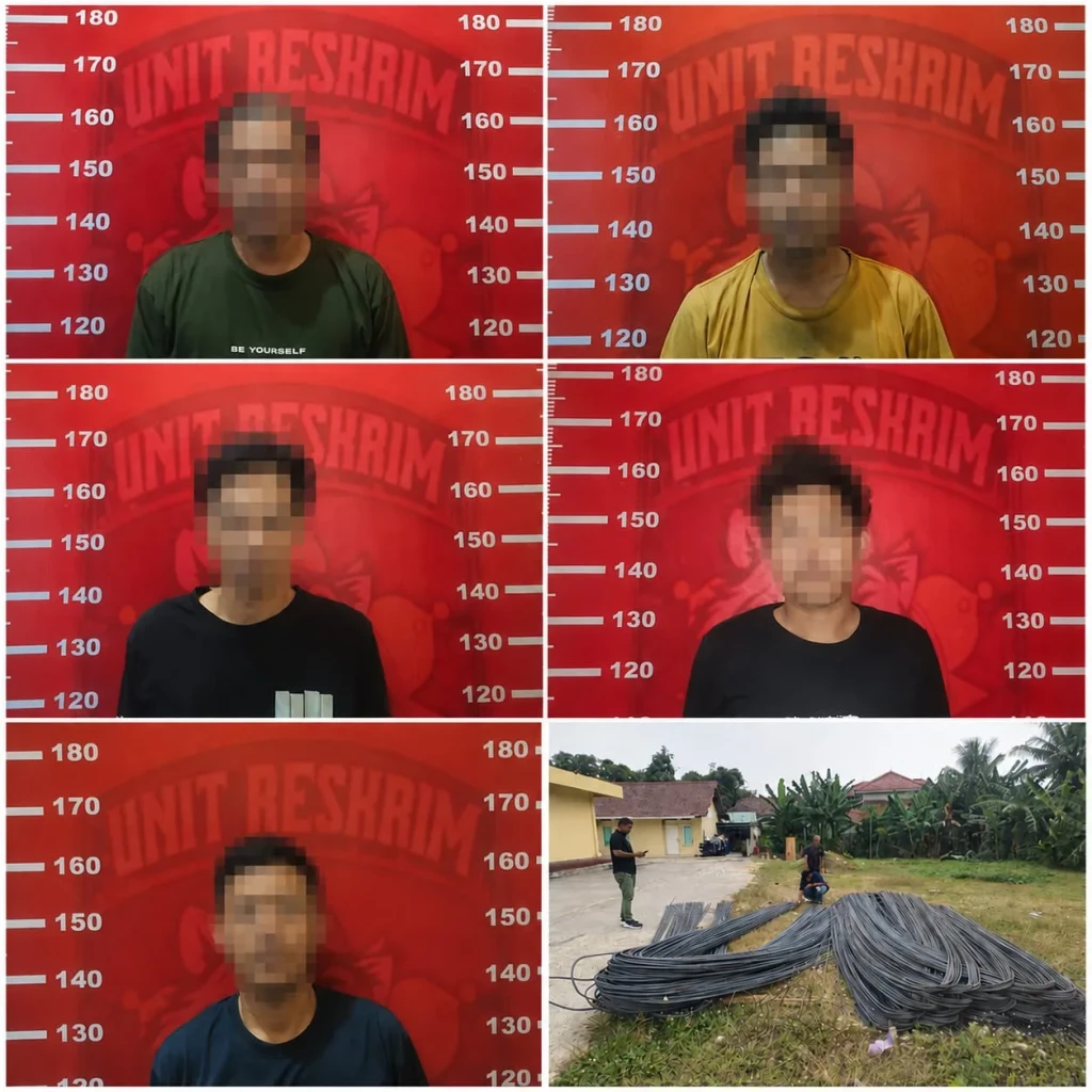Aksi Rapi Berkedok Bongkar Muat, 5 Pencuri Besi Ulir Rp135 Juta Dibekuk Polisi
