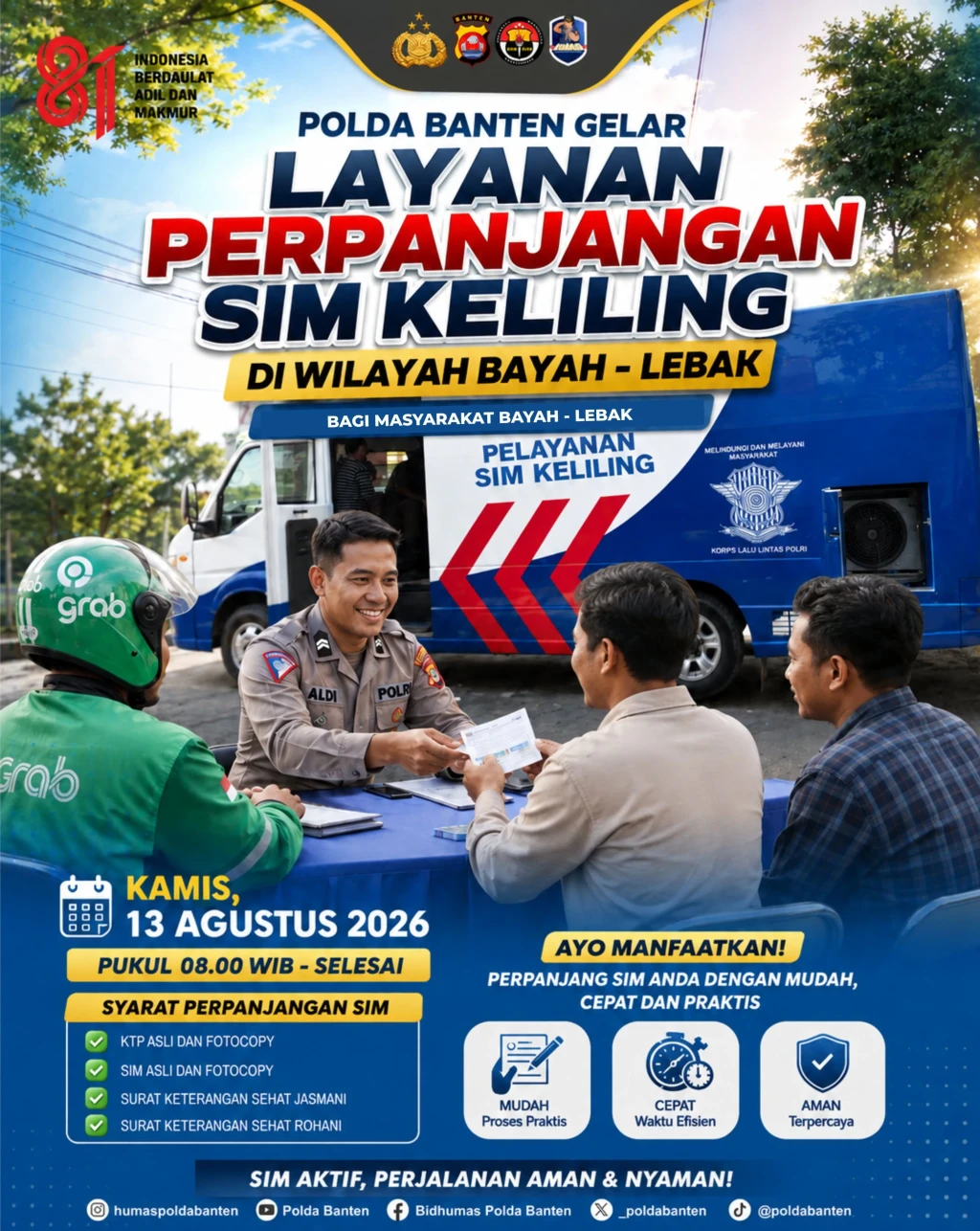 Polda Banten Jemput Bola, Layanan SIM Keliling Hadir di Bayah Lebak