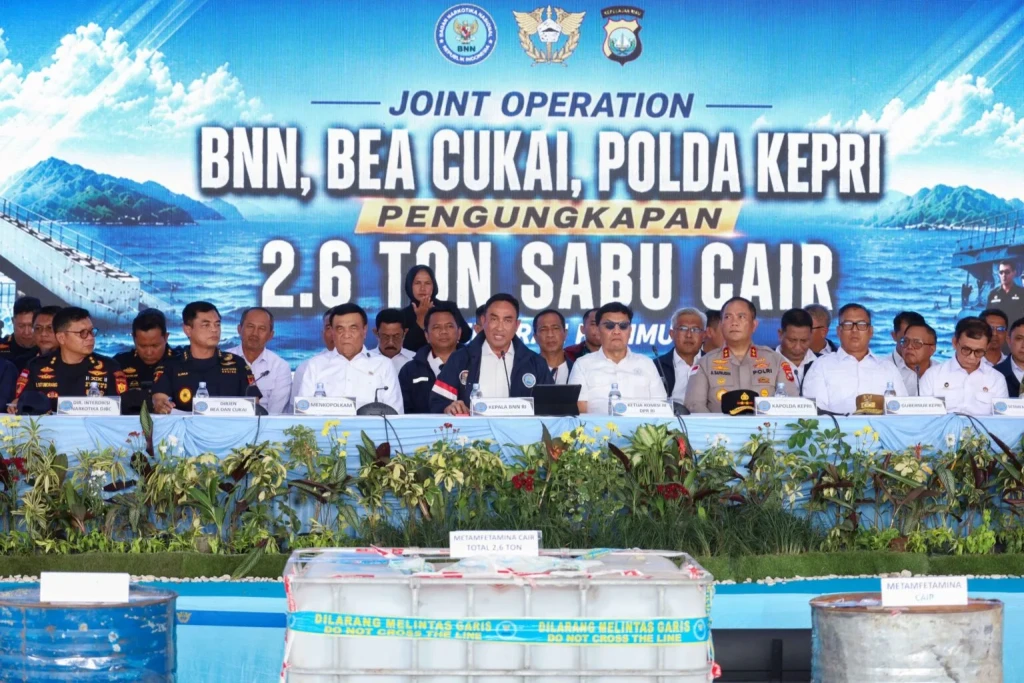 BNN Gagalkan Penyelundupan 2,6 Ton Metamfetamin Cair, Nilainya Tembus Rp8,5 Triliun