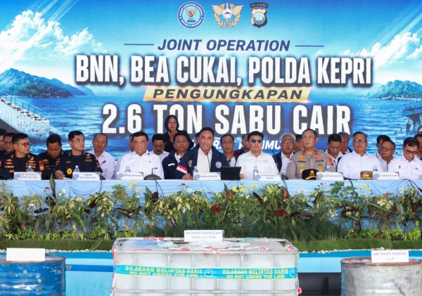 BNN Gagalkan Penyelundupan 2,6 Ton Metamfetamin Cair, Nilainya Tembus Rp8,5 Triliun