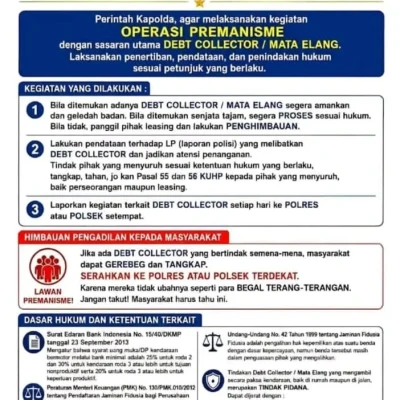 Kapolda Instruksikan Operasi Premanisme, Target Utama Debt Collector dan "Mata Elang"