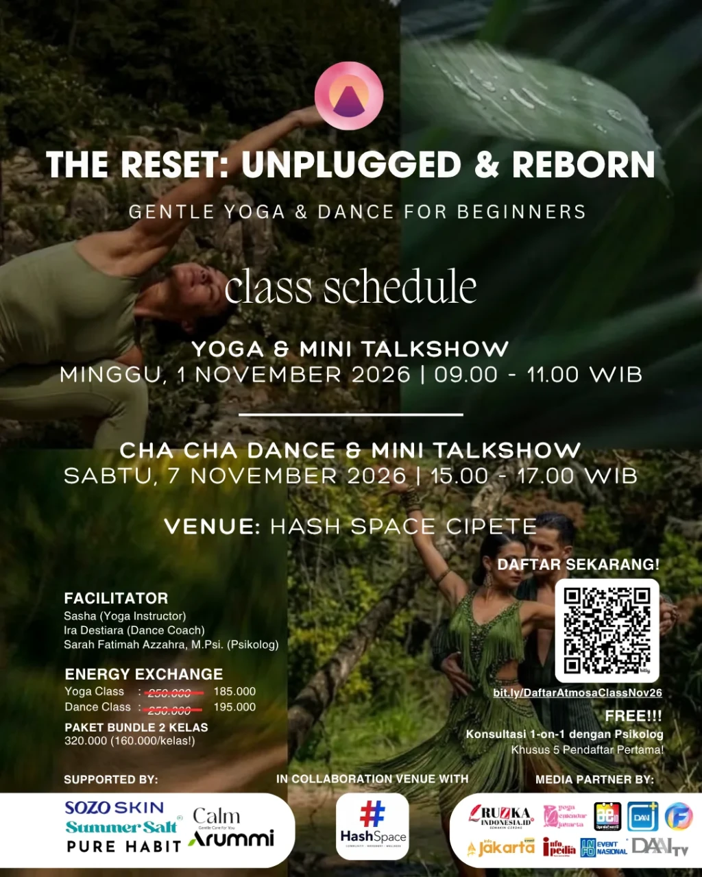 Lepas Lelah, Mulai Baru: Atmosa Hadirkan Kelas Yoga & Dance untuk Pemula