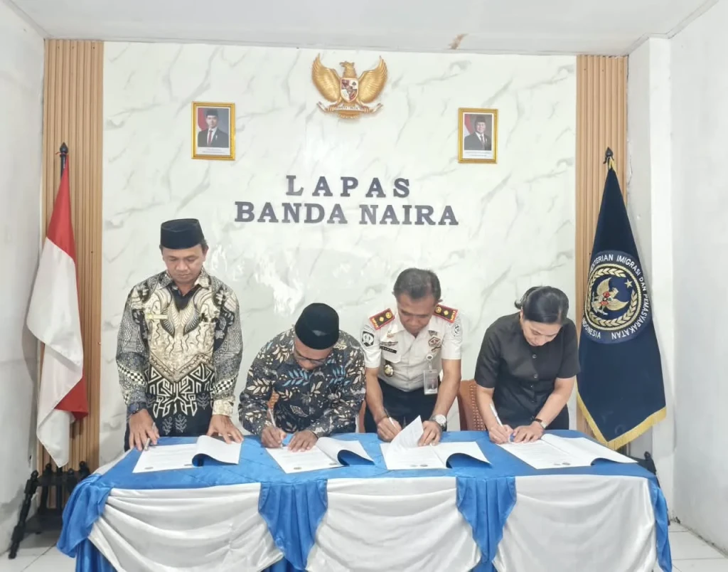 Perkuat Pembinaan Keagamaan, Lapas Bandanaira Teken PKS dengan KUA Banda dan GPM Naira