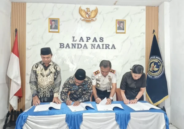 Perkuat Pembinaan Keagamaan, Lapas Bandanaira Teken PKS dengan KUA Banda dan GPM Naira