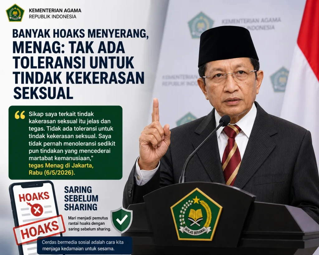 Banyak Hoaks Menyerang, Menag: Tak Ada Toleransi untuk Tindak Kekerasan Seksual