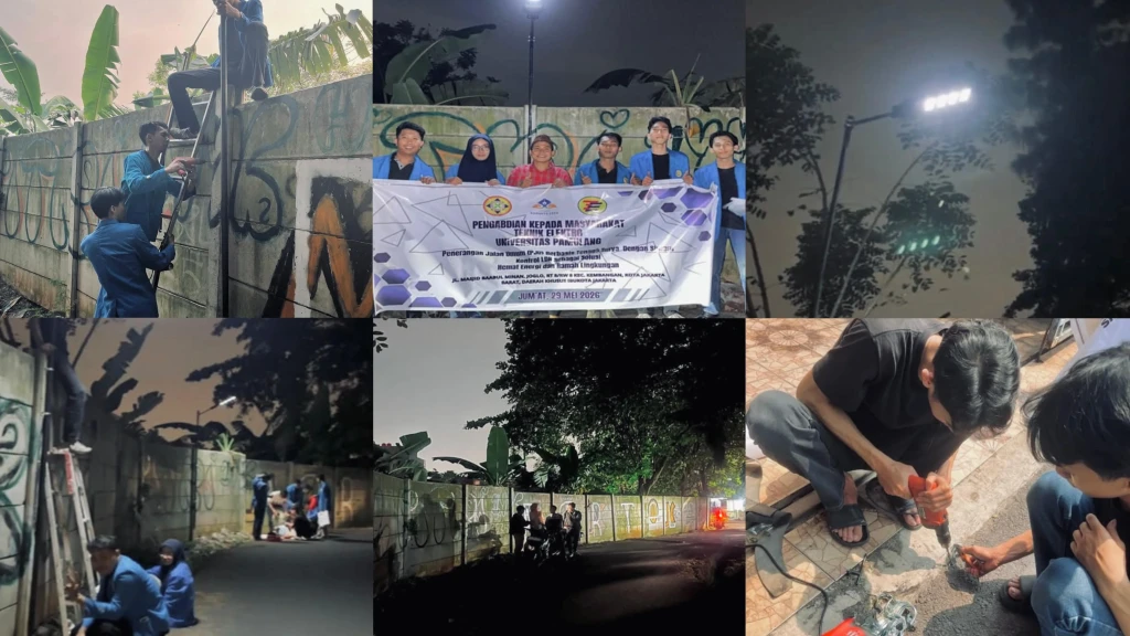 Mahasiswa Teknik Elektro UNPAM Terapkan Teknologi Penerangan Jalan Umum Berbasis Energi Surya