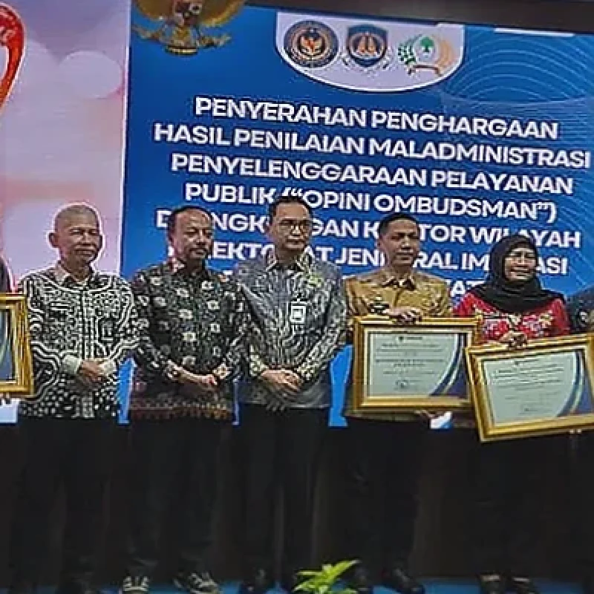 Bapas Jakarta Timur/Utara Raih Penghargaan Ombudsman RI Kategori Pelayanan Publik Baik