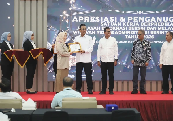 Kementerian ATR/BPN Apresiasi 1 Satker Peraih WBBM dan 31 Satker WTAB 2026