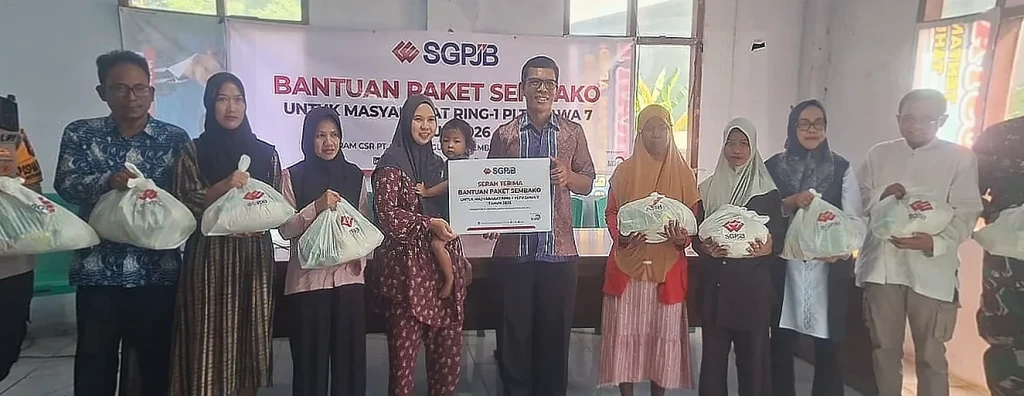 Kapolsek Kramatwatu Hadiri Serah Terima Bantuan Sembako di Desa Terate