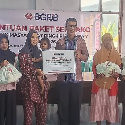 Kapolsek Kramatwatu Hadiri Serah Terima Bantuan Sembako di Desa Terate