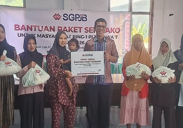 Kapolsek Kramatwatu Hadiri Serah Terima Bantuan Sembako di Desa Terate