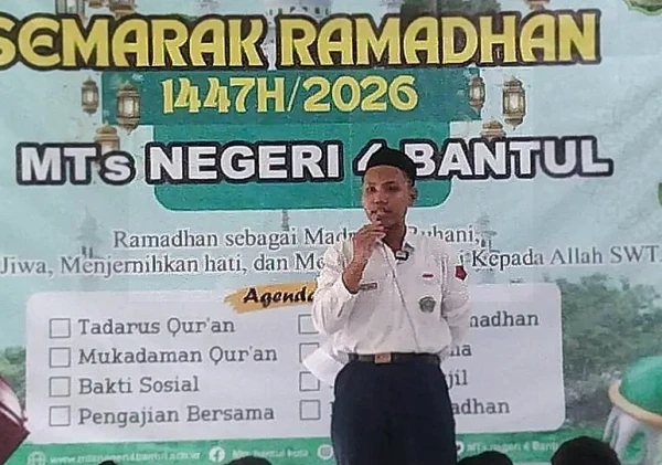 Siswa MTsN 4 Bantul Ajak Remaja Istiqomah dan Jauhi Zina dalam Kultum Ramadan