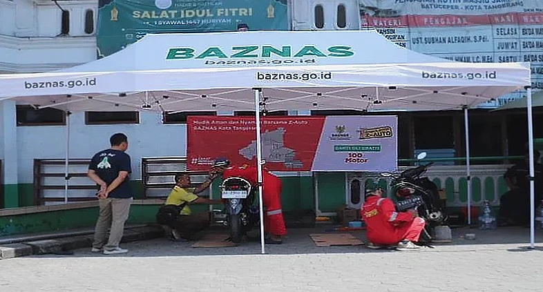 BAZNAS Kota Tangerang Sediakan Ganti Oli Gratis untuk Pemudik Sepeda Motor
