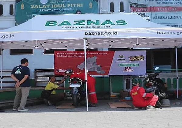 BAZNAS Kota Tangerang Sediakan Ganti Oli Gratis untuk Pemudik Sepeda Motor