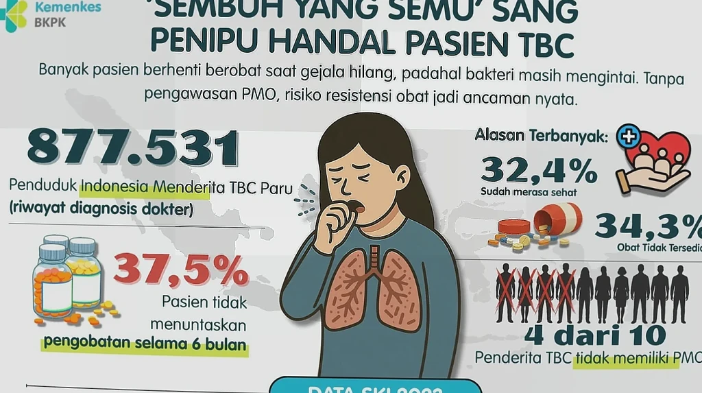 877 Ribu Pasien TBC di Indonesia, 37,5 Persen Tak Tuntaskan Pengobatan