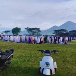 Pengamanan Sholat Id di Lapangan Garung Wonosobo, Ribuan Jamaah Nikmati Latar Pegunungan