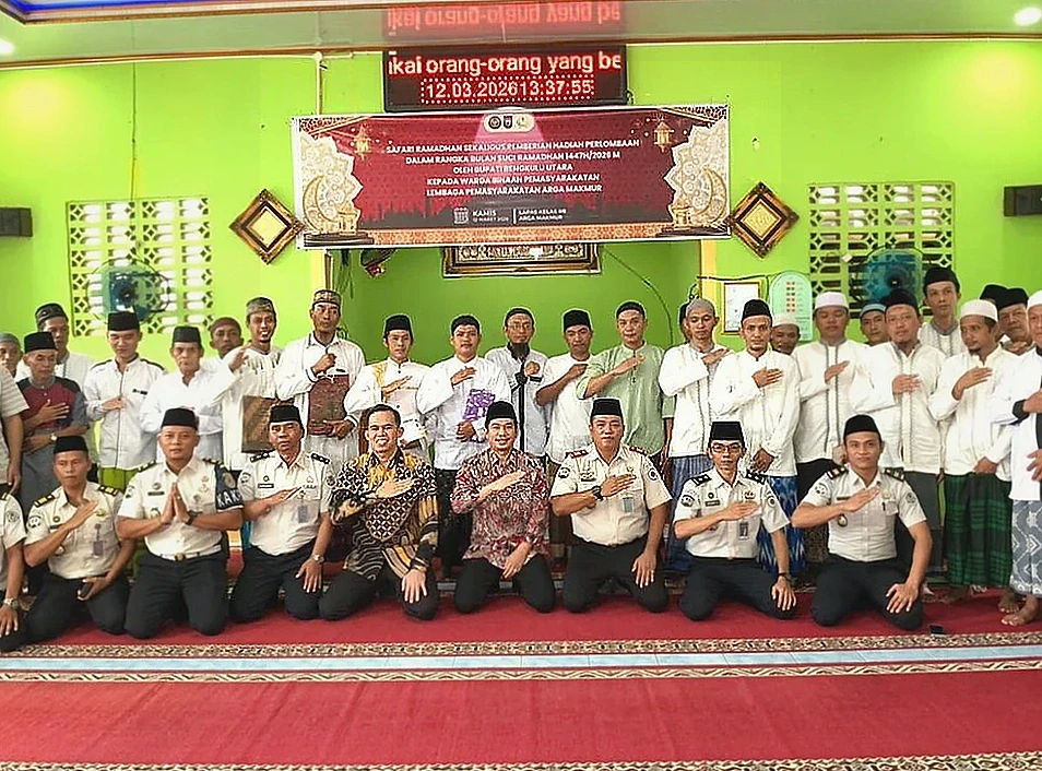 Bupati Bengkulu Utara Hadiri Safari Ramadhan di Lapas Arga Makmur, Beri Hadiah Lomba WBP
