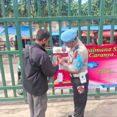 Polsek Rangkasbitung Sosialisasikan QR Pengaduan Propam Pasca Lebaran