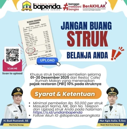 Pemkot Serang Apresiasi Warga Taat Pajak Lewat Program Undian Struk Belanja Kuliner