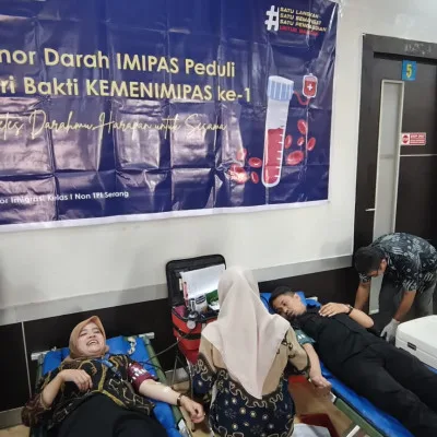 Kantor Imigrasi Serang Gelar Donor Darah Peringati Hari Bakti KEMENIMIPAS ke-1