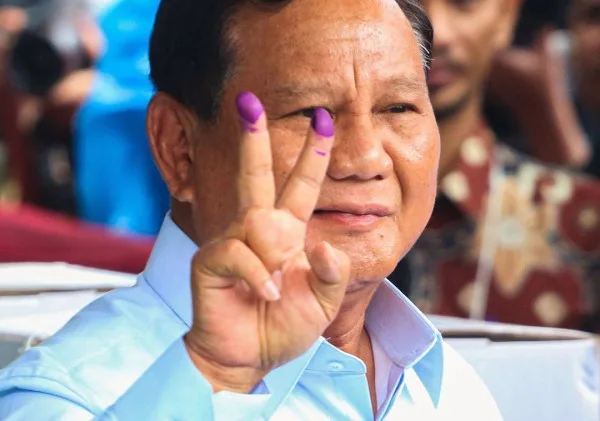 Calon Presiden Prabowo Subianto Berpartisipasi dalam Pemungutan Suara