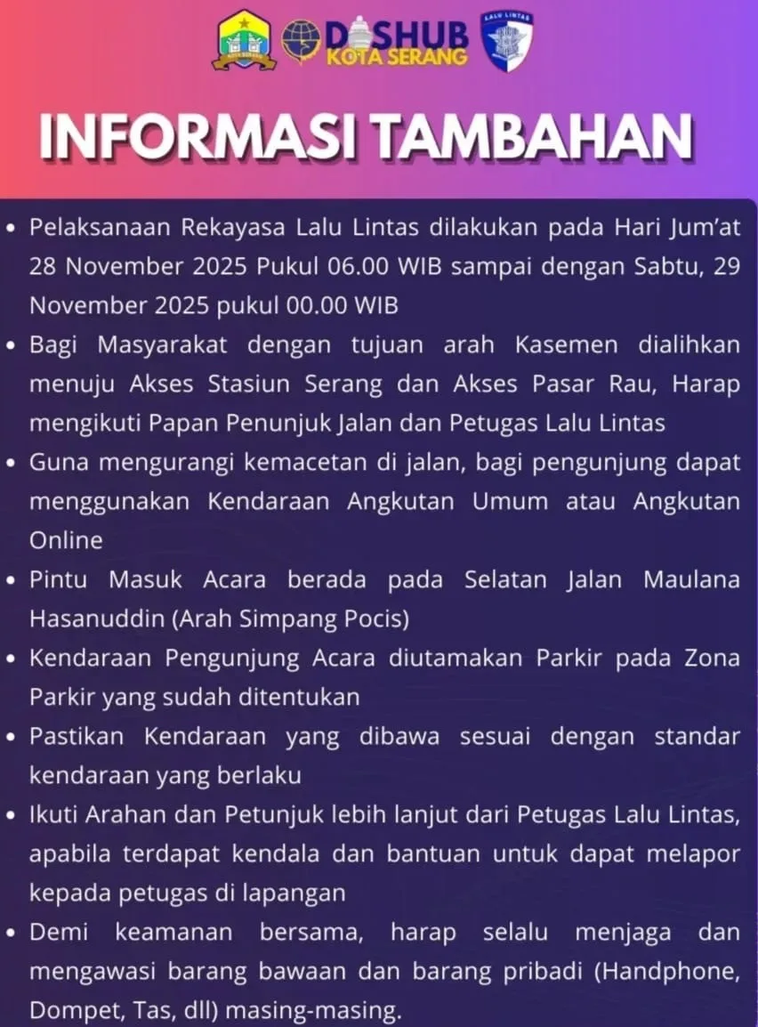 Kota Serang Fair Night Market Digelar, Jalan Maulana Hasanuddin Ditutup Sementara