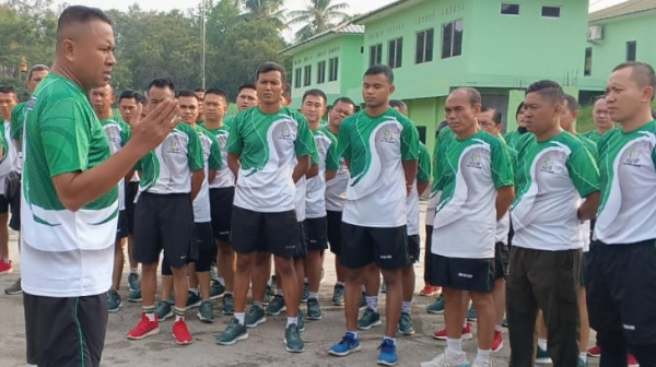 Dandim 0602/Serang Tekankan Pimpin Olahraga Jaga Kesehatan Anggota
