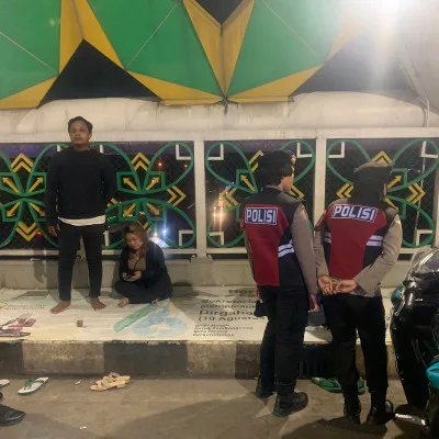 Personel Ditsamapta Polda Banten Lakukan Patroli OMB 2023 Untuk Antisipasi Kejahatan Jalanan