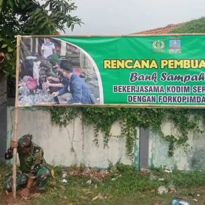 Koramil Tirtayasa Bersama Forkopimda Bangun Bank Sampah