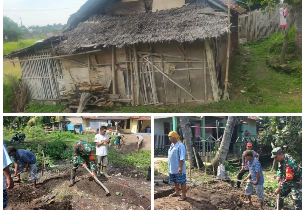 Babinsa Bantu Bangun Rumah Masyarakat Kurang Mampu