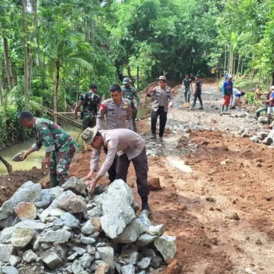 TMMD Ke-119 Kodim 0602/Serang Tancap Gas Pembangunan TPT Sudah Hampir Rampung