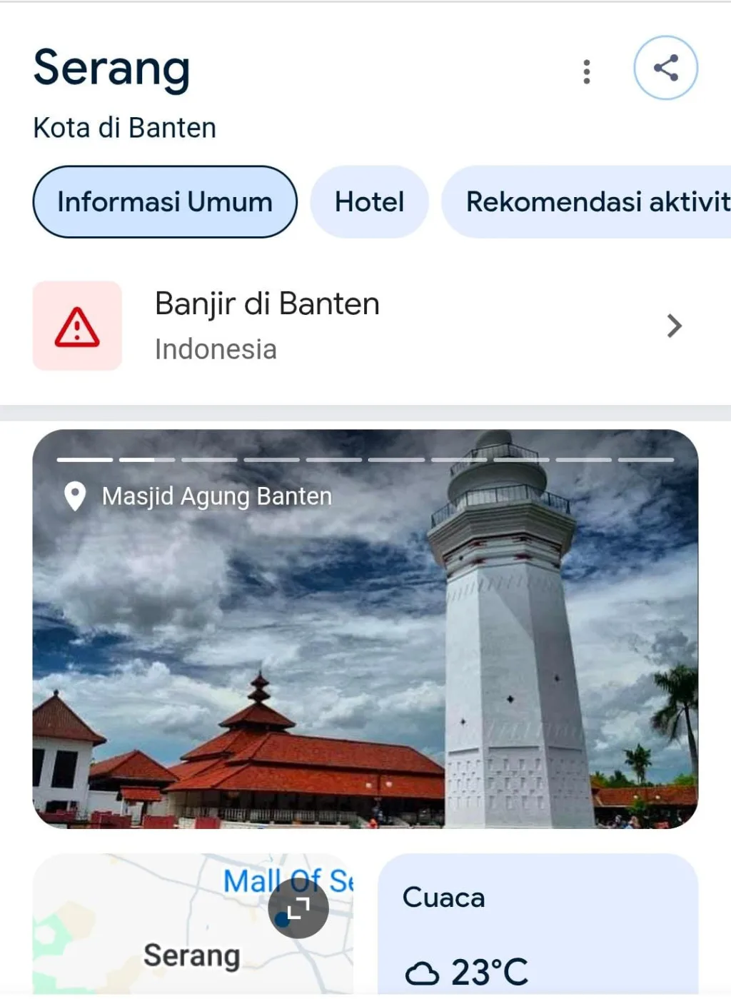 Pemberitahuan Dini Google: Waspada Banjir di Provinsi Banten