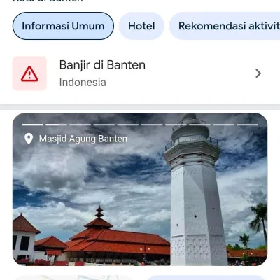 Pemberitahuan Dini Google: Waspada Banjir di Provinsi Banten