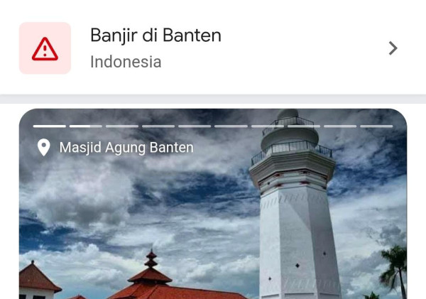 Pemberitahuan Dini Google: Waspada Banjir di Provinsi Banten