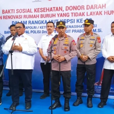 Bupati Tangerang Dampingi Kapolri Hadiri Bakti Sosial KSPSI, Apresiasi Perjuangan Buruh